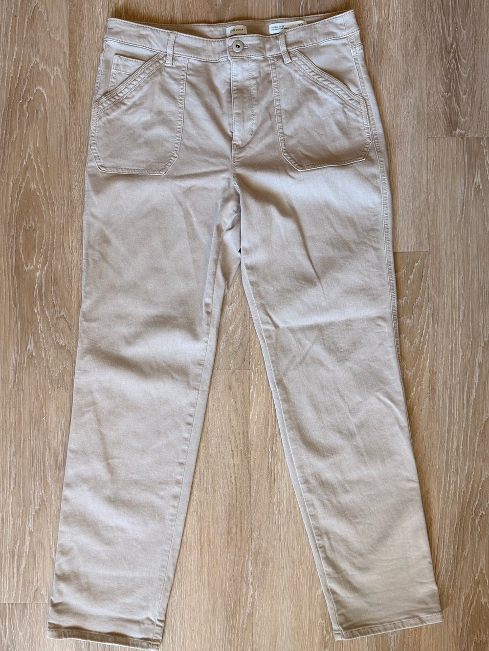 J. Jill High-Rise Straight-Leg Pants in Light Beige